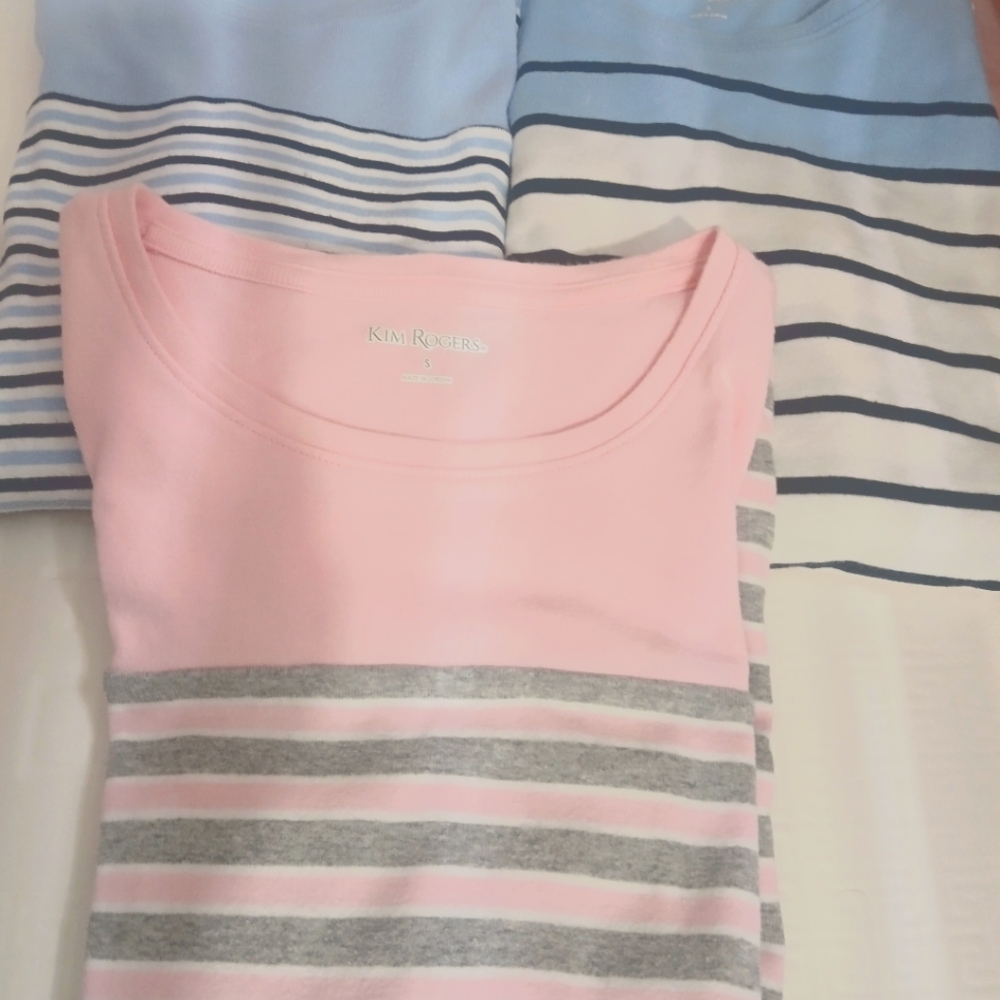 3 Kim Rogers Quarter Sleeve Shirts. Like New Condition.
